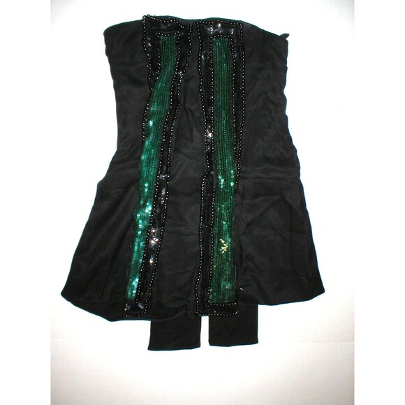 New Womens 2 4 NWT Designer Marni Dress Black Silk Green Sequins Italy 40 Short - Picture 2 of 12